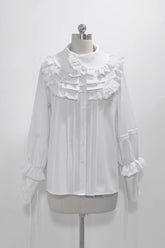 White Pure Color Rabbit Theater Ouji Lolita Blouse